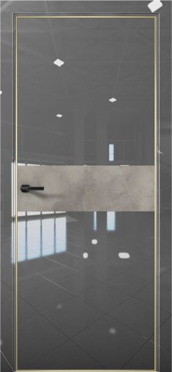 Межкомнатная дверь с экошпоном Aurum Doors Платина Pt 5 Crystall Gray Gold Edition Бетон LOFT — фото 1