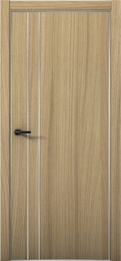 Межкомнатная дверь с экошпоном Aurum Doors Плутоний Pu 4 Дуб Светлый Анодированная кромка Al — фото 1