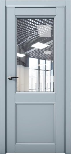 Межкомнатная дверь с экошпоном Aurum Doors Кобальт Co 33 Deep Blue Прозрачное стекло — фото 1