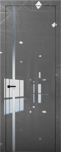 Межкомнатная дверь с экошпоном Aurum Doors Платина Pt 8 Crystall Gray Black Edition Сильвер грей — фото 1