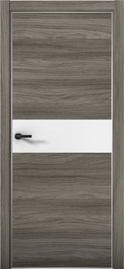 Межкомнатная дверь с экошпоном Aurum Doors Плутоний Pu 5 Дуб Миндаль Анодированная кромка Al Аляска — фото 1