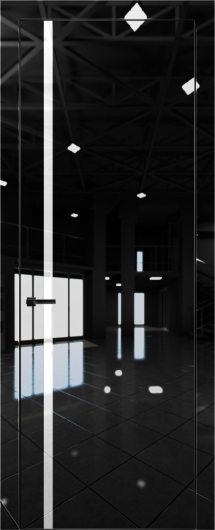 Межкомнатная дверь с экошпоном Aurum Doors Платина Pt 8 Crystall Black Black Edition Белый лакобель — фото 1