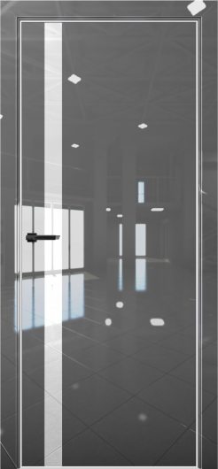 Межкомнатная дверь с экошпоном Aurum Doors Платина Pt 7 Crystall Gray Al White Белый лакобель — фото 1