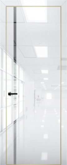 Межкомнатная дверь с экошпоном Aurum Doors Платина Pt 8 Crystall White Gold Edition Зеркало — фото 1