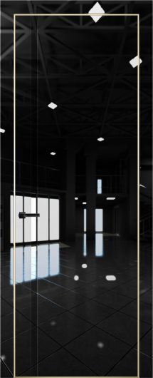 Межкомнатная дверь с экошпоном Aurum Doors Платина Pt 8 Crystall Black Gold Edition Черный лакобель — фото 1