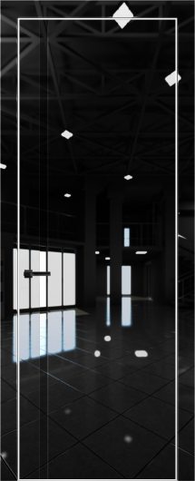 Межкомнатная дверь с экошпоном Aurum Doors Платина Pt 8 Crystall Black Al White Черный лакобель — фото 1