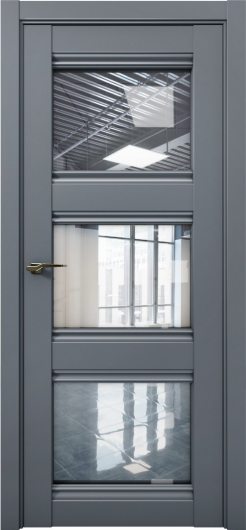 Межкомнатная дверь с экошпоном Aurum Doors Кобальт Co 24 Антрацит Прозрачное стекло — фото 1
