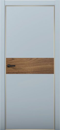 Межкомнатная дверь с экошпоном Aurum Doors Паладий Pd 5 Deep Blue Gold Edition Орех Пекан — фото 1