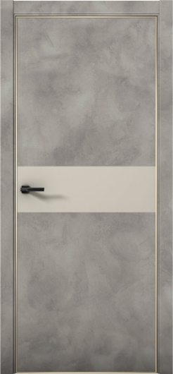 Межкомнатная дверь с экошпоном Aurum Doors Плутоний Pu 5 Бетон LOFT Gold Edition Силк Грей — фото 1