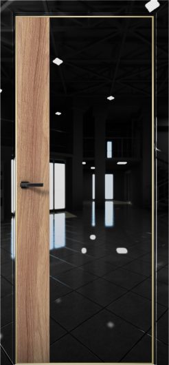 Межкомнатная дверь с экошпоном Aurum Doors Платина Pt 6 Crystall Black Gold Edition Дуб Натуральный — фото 1