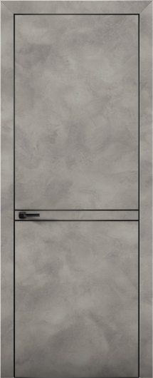 Межкомнатная дверь с экошпоном Aurum Doors Плутоний Pu 9 Бетон LOFT Black Edition — фото 1