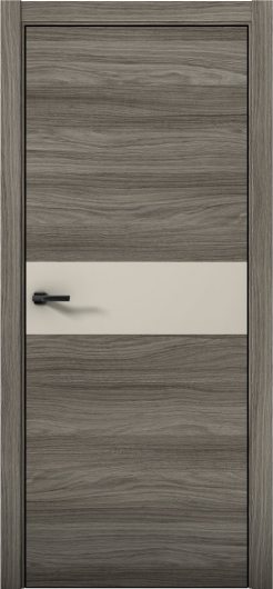 Межкомнатная дверь с экошпоном Aurum Doors Плутоний Pu 5 Дуб Миндаль Black Edition Силк Грей — фото 1