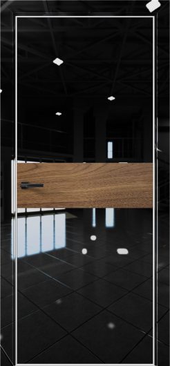 Межкомнатная дверь с экошпоном Aurum Doors Платина Pt 5 Crystall Black Al White Орех Пекан — фото 1