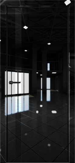 Межкомнатная дверь с экошпоном Aurum Doors Платина Pt 7 Crystall Black Black Edition Черный лакобель — фото 1