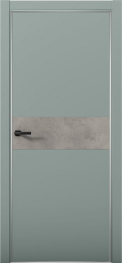 Межкомнатная дверь с экошпоном Aurum Doors Паладий Pd 5 Deep Green Анодированная кромка Al Бетон LOFT — фото 1
