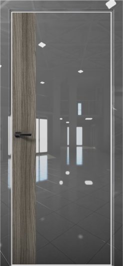 Межкомнатная дверь с экошпоном Aurum Doors Платина Pt 6 Crystall Gray Al White Дуб Миндаль — фото 1