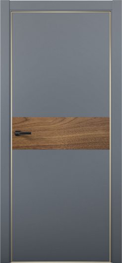Межкомнатная дверь с экошпоном Aurum Doors Паладий Pd 5 Антрацит Gold Edition Орех Пекан — фото 1