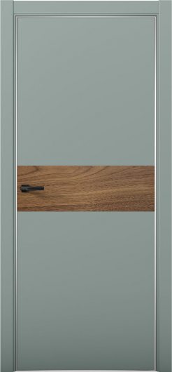 Межкомнатная дверь с экошпоном Aurum Doors Паладий Pd 5 Deep Green Анодированная кромка Al Орех Пекан — фото 1