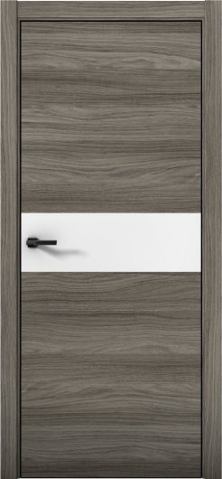 Межкомнатная дверь с экошпоном Aurum Doors Плутоний Pu 5 Дуб Миндаль Black Edition Аляска — фото 1