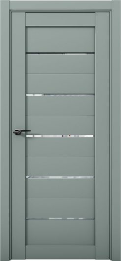 Межкомнатная дверь с экошпоном Aurum Doors Кобальт Co 1 Deep Green Прозрачное зеркало — фото 1