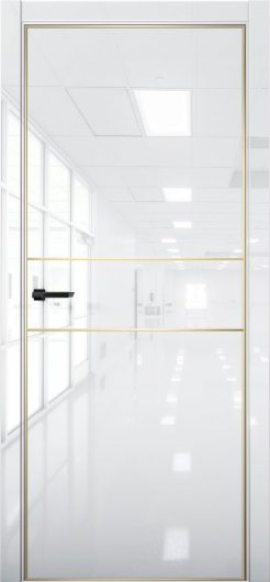 Межкомнатная дверь с экошпоном Aurum Doors Платина Pt 3 Crystall White Gold Edition — фото 1