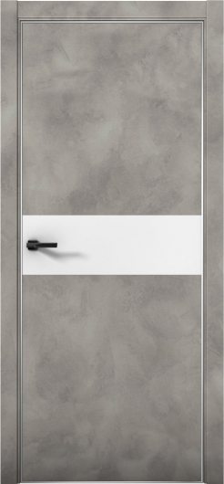 Межкомнатная дверь с экошпоном Aurum Doors Плутоний Pu 5 Бетон LOFT Анодированная кромка Al Аляска — фото 1