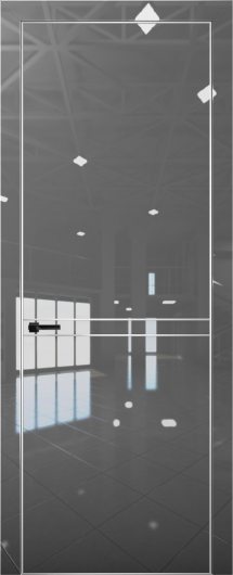 Межкомнатная дверь с экошпоном Aurum Doors Платина Pt 9 Crystall Gray Анодированная кромка Al — фото 1