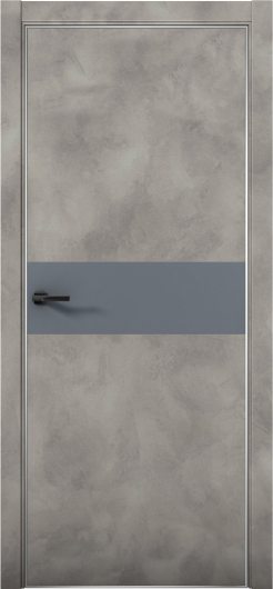 Межкомнатная дверь с экошпоном Aurum Doors Плутоний Pu 5 Бетон LOFT Анодированная кромка Al Антрацит — фото 1