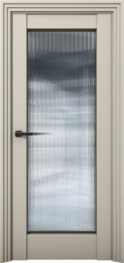 Межкомнатная дверь с экошпоном Aurum Doors Никель Ni 5 Силк грей Стекло FLUTES — фото 1