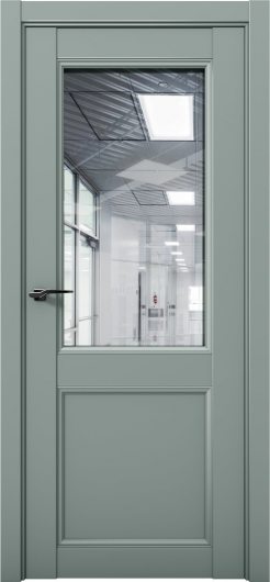 Межкомнатная дверь с экошпоном Aurum Doors Кобальт Co 33 Deep Green Прозрачное зеркало — фото 1
