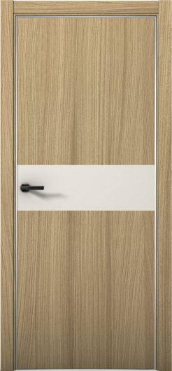 Межкомнатная дверь с экошпоном Aurum Doors Плутоний Pu 5 Дуб Светлый Анодированная кромка Al Магнолия — фото 1