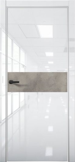 Межкомнатная дверь с экошпоном Aurum Doors Платина Pt 5 Crystall White Al White Бетон LOFT — фото 1