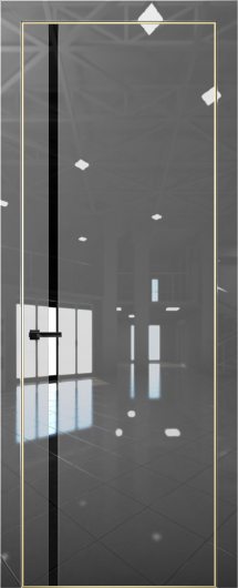 Межкомнатная дверь с экошпоном Aurum Doors Платина Pt 8 Crystall Gray Gold Edition Черный лакобель — фото 1