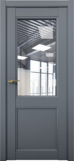 Межкомнатная дверь с экошпоном Aurum Doors Кобальт Co 33 Антрацит Прозрачное стекло — фото 1