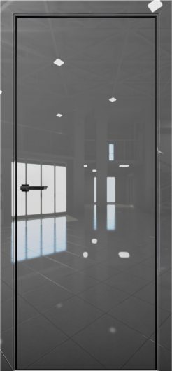 Межкомнатная дверь с экошпоном Aurum Doors Платина Pt 1 Crystall Gray Black Edition — фото 1