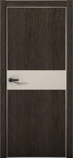 Межкомнатная дверь с экошпоном Aurum Doors Плутоний Pu 5 Дуб Темный Анодированная кромка Al Силк Грей — фото 1
