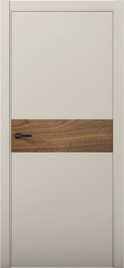 Межкомнатная дверь с экошпоном Aurum Doors Паладий Pd 5 Силк Грей Кромка ABC Орех Пекан — фото 1