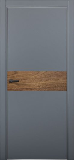 Межкомнатная дверь с экошпоном Aurum Doors Паладий Pd 5 Антрацит Анодированная кромка Al Орех Пекан — фото 1