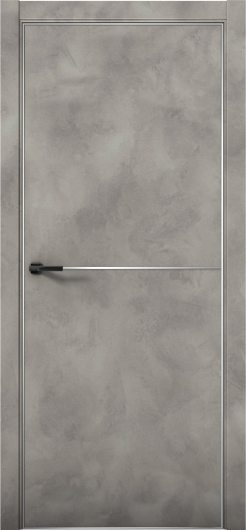 Межкомнатная дверь с экошпоном Aurum Doors Плутоний Pu 2 Бетон LOFT Анодированная кромка Al — фото 1
