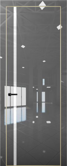 Межкомнатная дверь с экошпоном Aurum Doors Платина Pt 8 Crystall Gray Gold Edition Белый лакобель — фото 1