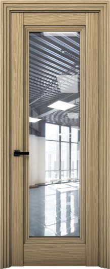 Межкомнатная дверь с экошпоном Aurum Doors Кобальт Co 38 Дуб Светлый Прозрачное стекло — фото 1