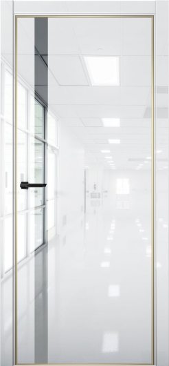 Межкомнатная дверь с экошпоном Aurum Doors Платина Pt 7 Crystall White Gold Edition Зеркало — фото 1