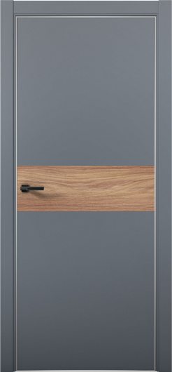 Межкомнатная дверь с экошпоном Aurum Doors Паладий Pd 5 Антрацит Анодированная кромка Al Дуб Натуральный — фото 1