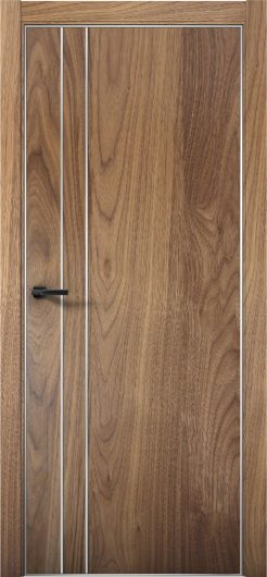 Межкомнатная дверь с экошпоном Aurum Doors Плутоний Pu 4 Орех Пекан Анодированная кромка Al — фото 1