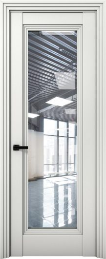 Межкомнатная дверь с экошпоном Aurum Doors Кобальт Co 38 Милк Прозрачное стекло — фото 1