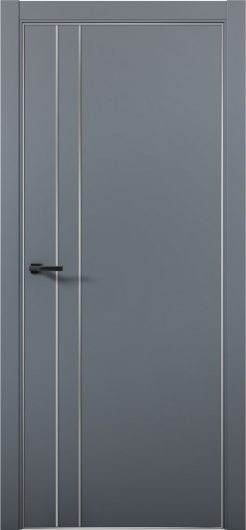 Межкомнатная дверь с экошпоном Aurum Doors Паладий Pd 4 Антрацит Анодированная кромка Al — фото 1