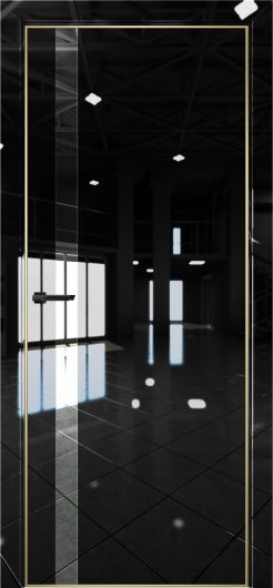 Межкомнатная дверь с экошпоном Aurum Doors Платина Pt 7 Crystall Black Gold Edition Зеркало — фото 1