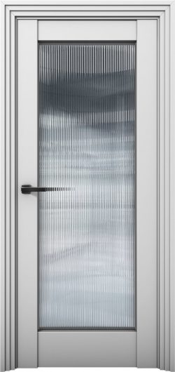 Межкомнатная дверь с экошпоном Aurum Doors Никель Ni 5 Манхэттен Стекло FLUTES — фото 1