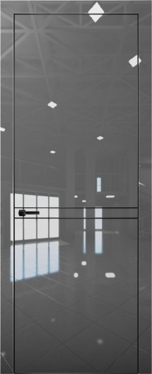 Межкомнатная дверь с экошпоном Aurum Doors Платина Pt 9 Crystall Gray Black Edition — фото 1