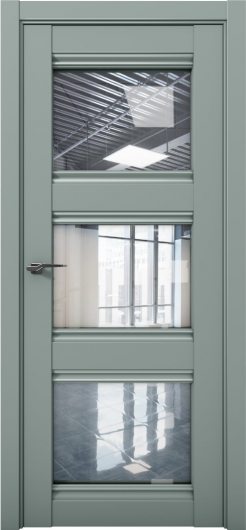 Межкомнатная дверь с экошпоном Aurum Doors Кобальт Co 24 Deep Green Прозрачное стекло — фото 1